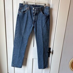 Levi's Classic 501 Stone Washed Straight Denim Jeans